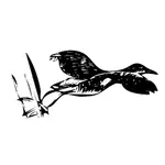 Uccello della guida re decollo immagine linea arte vettoriale